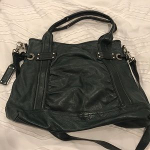 B. Makowsky Hunter Green leather Cross Body purse